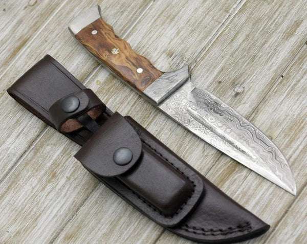 Rune Camping Knife with Exotic Leopard Wood Handle - Gifts for You 'n Me
