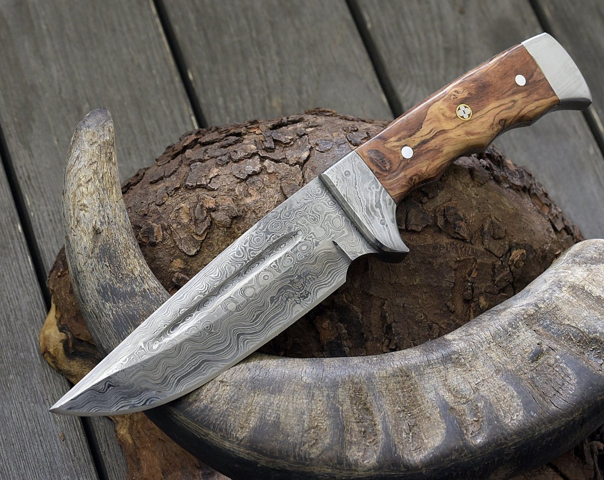 Rune Camping Knife with Exotic Leopard Wood Handle