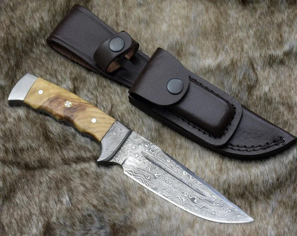 Rune Camping Knife with Exotic Leopard Wood Handle - Gifts for You 'n Me