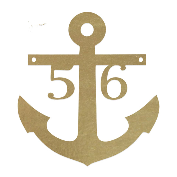 [COL] Anchor Address Plaque - Coastal House Numbers Plaque Beach Nautical Decor