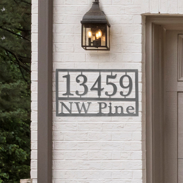 [COL] Home Address Plaque - 3 Sizes - Personalized Metal Street Name and House Numbers Sign