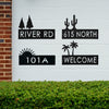 [COL] Landscape Address Plaque - 4 Styles - Circular Address Plaque for House Numbers