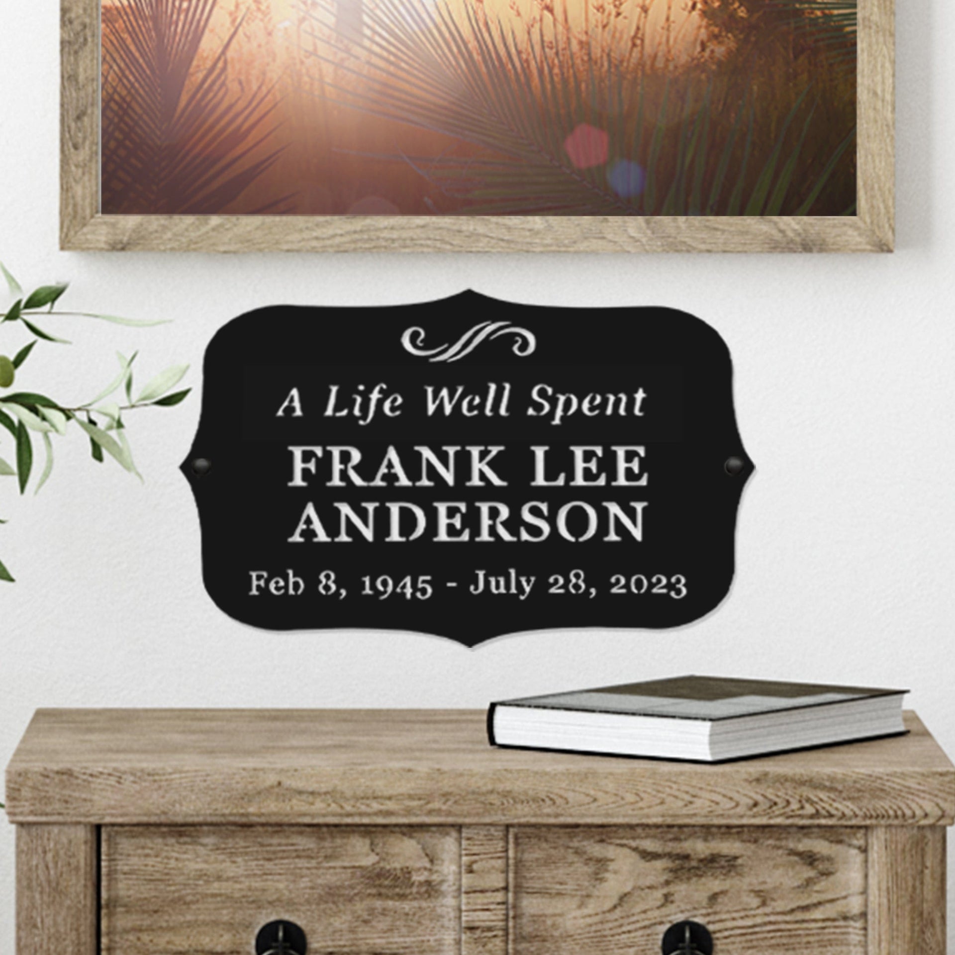 [COL] Classic Memorial Plaque - Graveyard Decoration Plaque for Cemetery