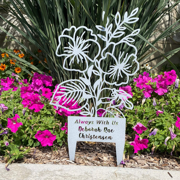 [COL] Flower Bouquet Stake - Metal Cutout Memorial Stake for Loved Ones