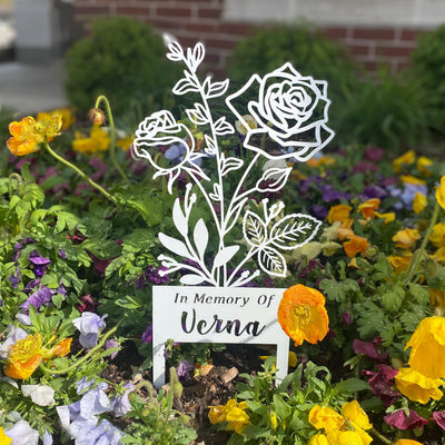 [COL] Flower Bouquet Stake - Metal Cutout Memorial Stake for Loved Ones