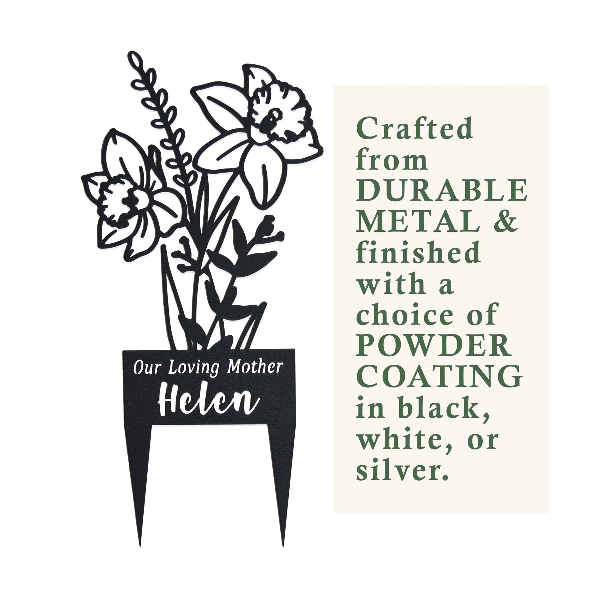 [COL] Flower Bouquet Stake - Metal Cutout Memorial Stake for Loved Ones