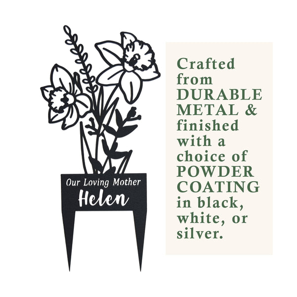 [COL] Flower Bouquet Stake - Metal Cutout Memorial Stake for Loved Ones