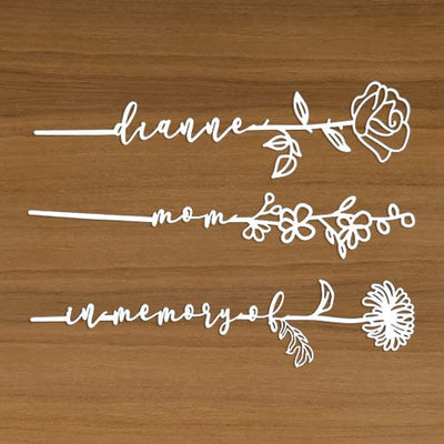 [COL] Flower Pick- Set of 3 Metal Flowers