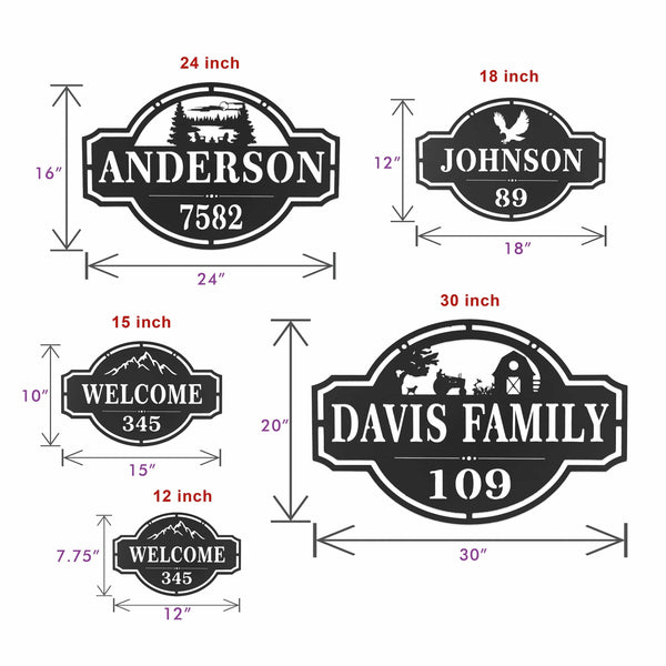 [COL] Home on the Range Oversized Address Plaque - House Number Sign