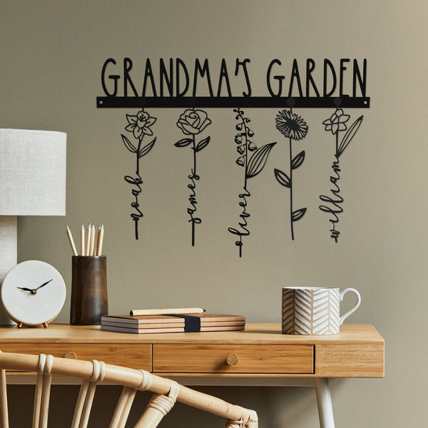 [COL] Our Family Garden - Personalized Birth Month Flowers Family Name Sign Mother's Day Gift