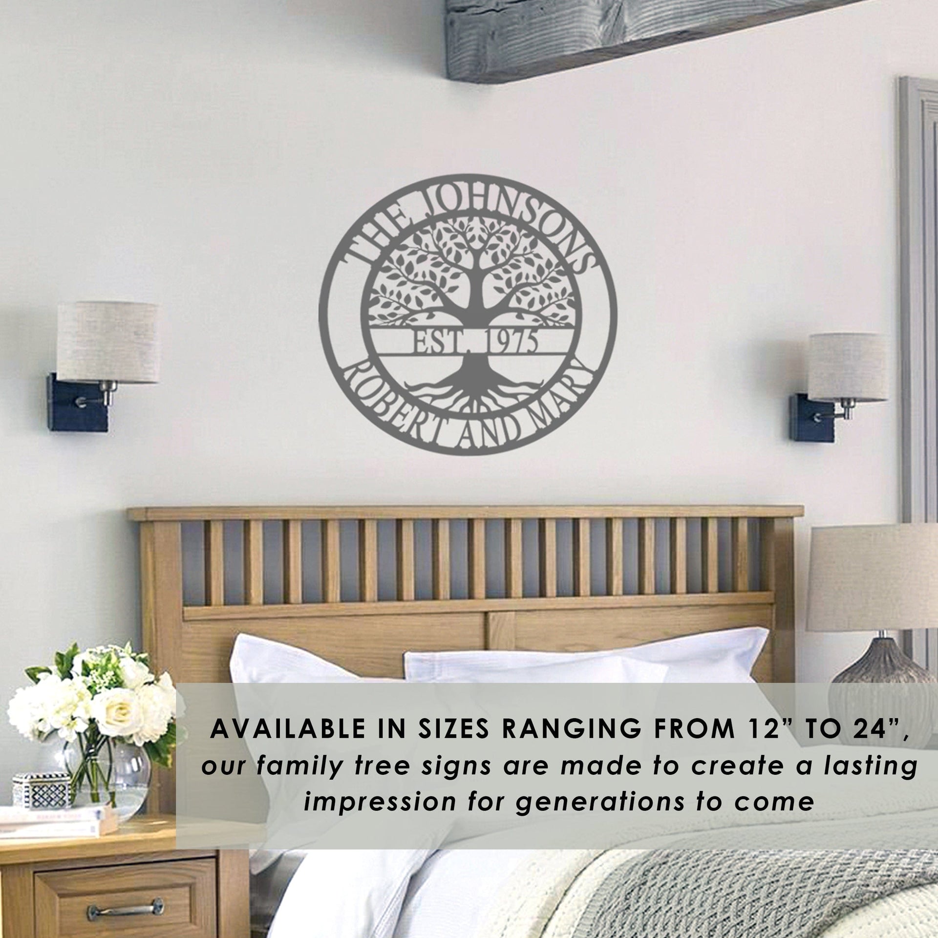 [COL] Established Family Tree Name Sign - Family Tree Wall Decor Last Name Signs for Home