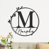 [COL] Floral Leaves - Outdoor Monogram Wreaths for Front Door - Monogram Wall Decor Metal Initial Signs
