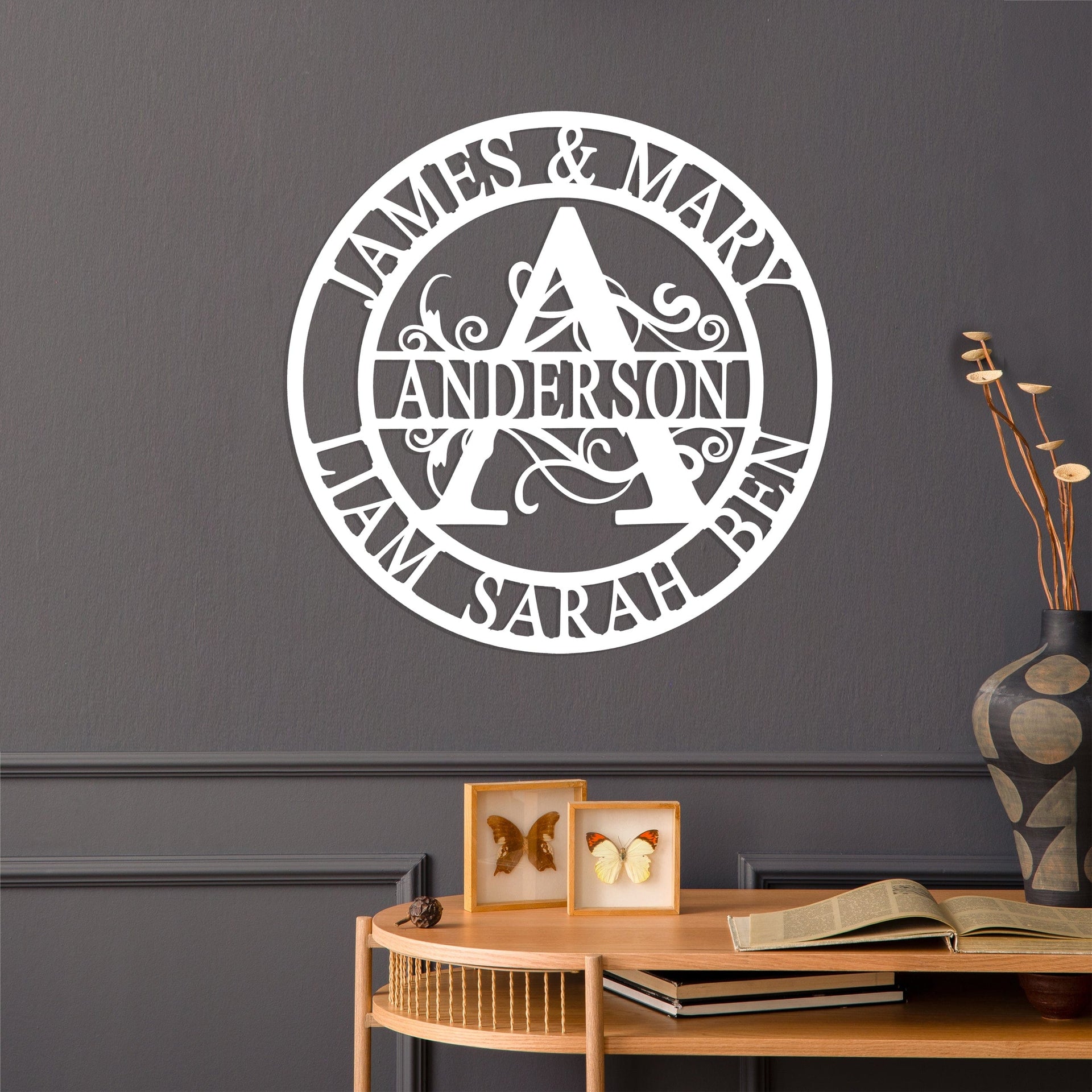 [COL] Split Letter Metal Family Sign Monogram - Monogram Wedding Decorations Metal Wall Decor Family Wall Decor