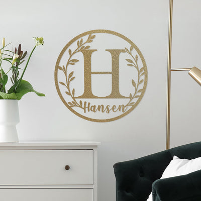 [COL] Vine Outdoor Monogram Wreaths for Front Door - Monogram Wall Decor Metal Initial Signs