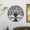 [COL] Tree of Life Personalized Family Tree Metal Sign with Hearts – Custom Name & Date – Large Laser Cut Steel Wall Art