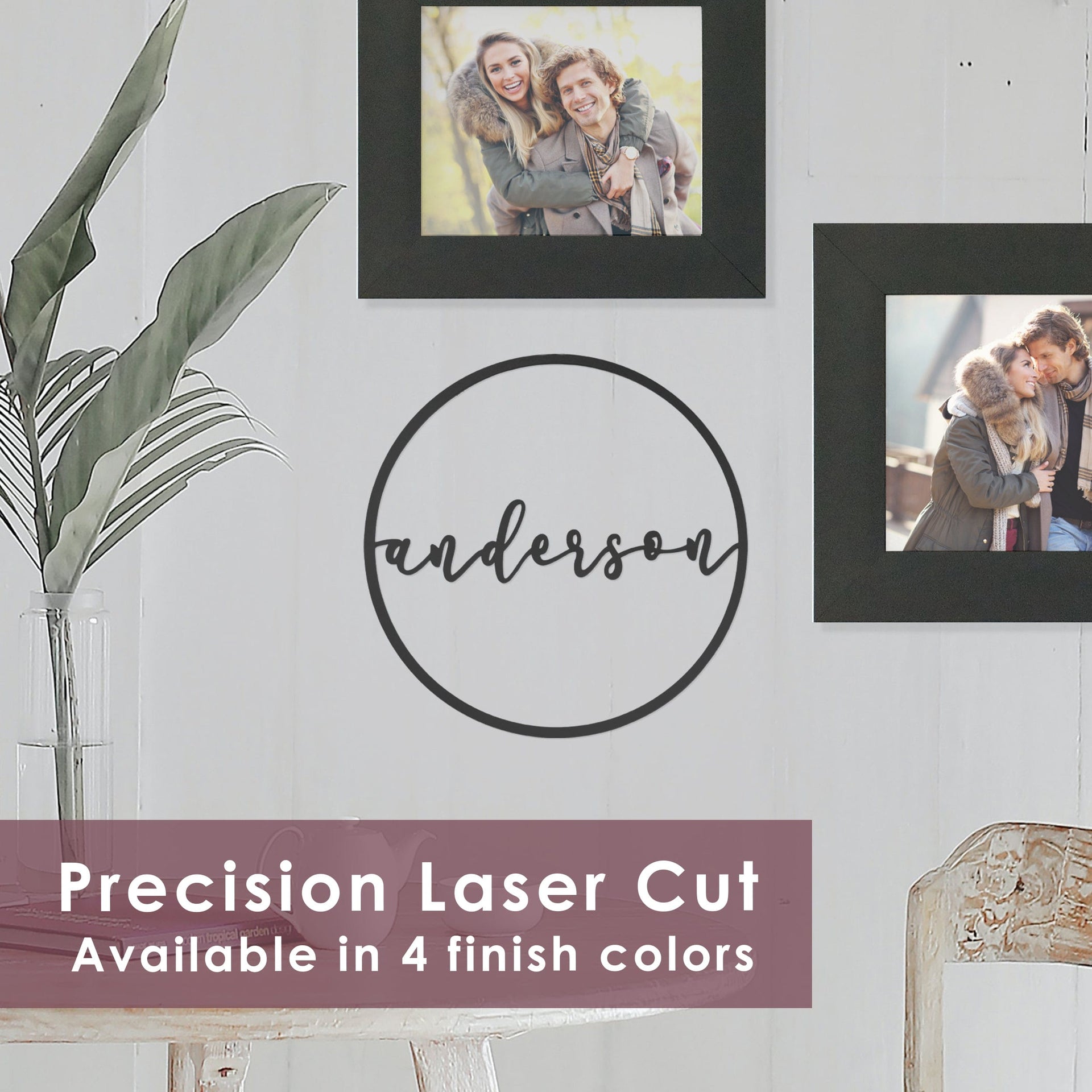 [COL] Minimalist Custom Circle 2 Styles - Script Personalized Metal for Home Decor
