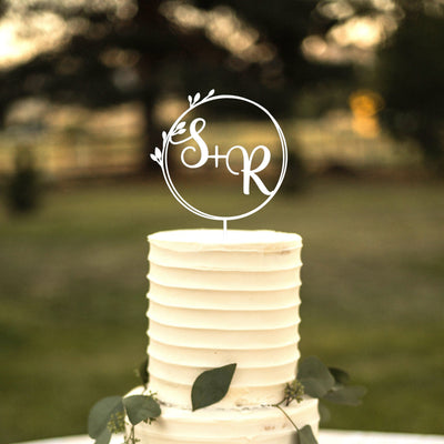 [COL] Custom Initial Wedding Cake Topper - Personalized Cake Topper for Weddings - Mr and Mrs Cake Topper Decorations Wedding Cake Toppers