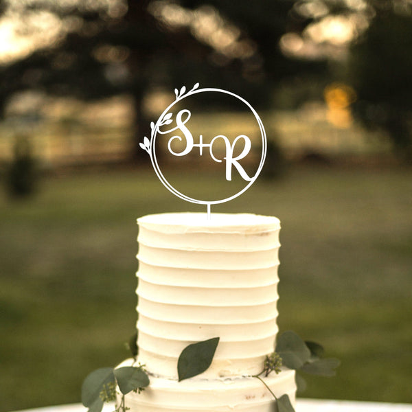 [COL] Custom Initial Wedding Cake Topper - Personalized Cake Topper for Weddings - Mr and Mrs Cake Topper Decorations Wedding Cake Toppers