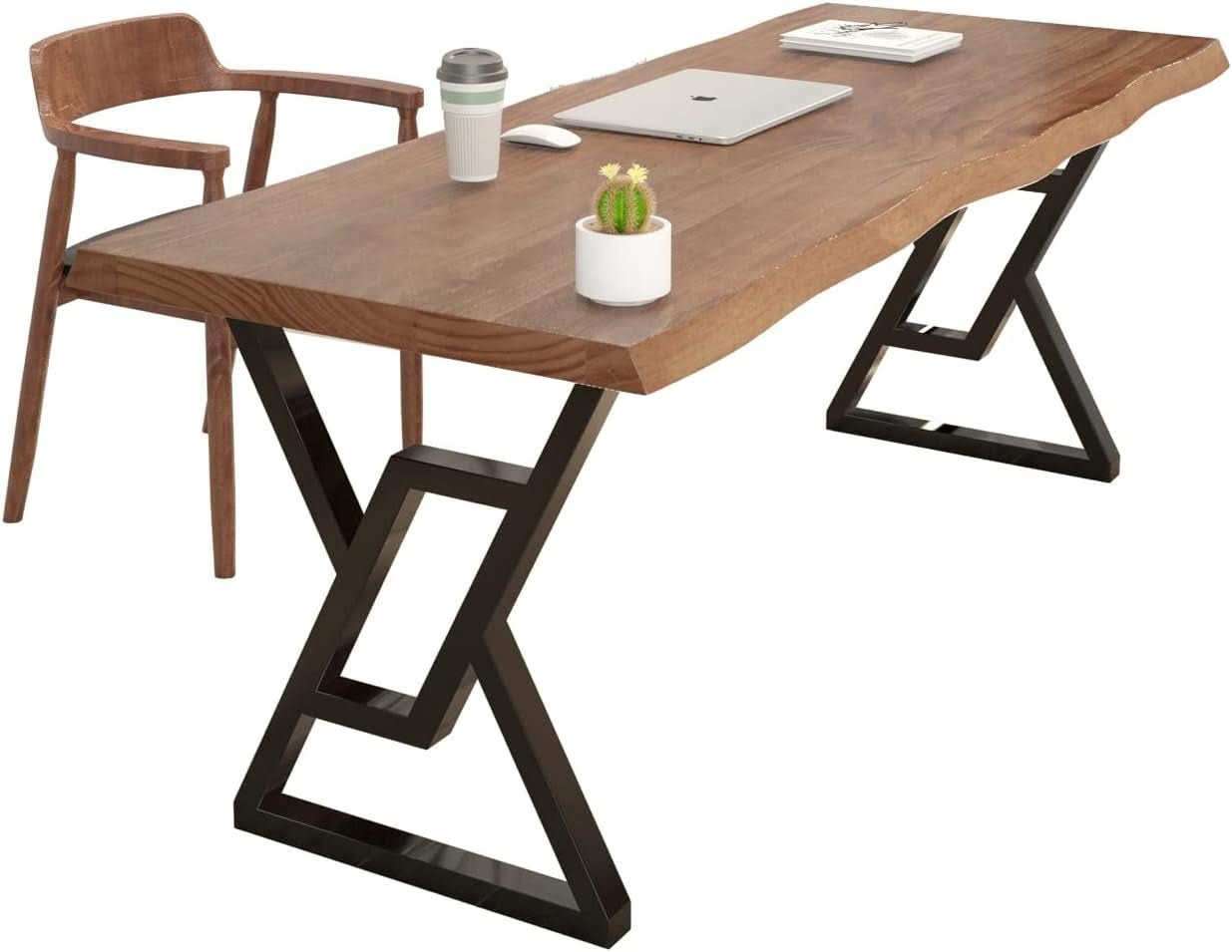 Rustic Brown 55 Inch Solid Wood Computer Desk Home Office