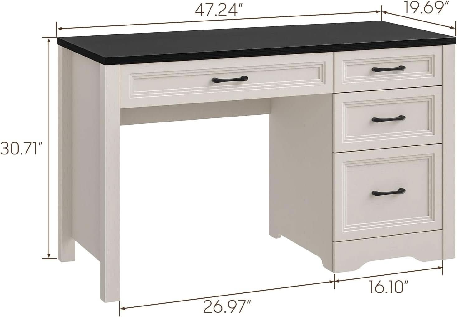 Rustic Farmhouse Executive Desk with Ample Storage Drawers