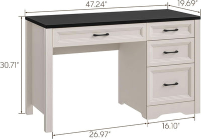 Rustic Farmhouse Executive Desk with Ample Storage Drawers