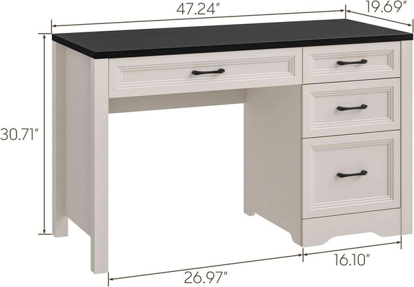 Rustic Farmhouse Executive Desk with Ample Storage Drawers