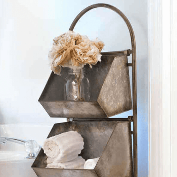Rustic Farmhouse Organizer Cart