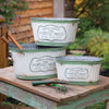 Rustic Metal Garden Storage Buckets (Set of 3)