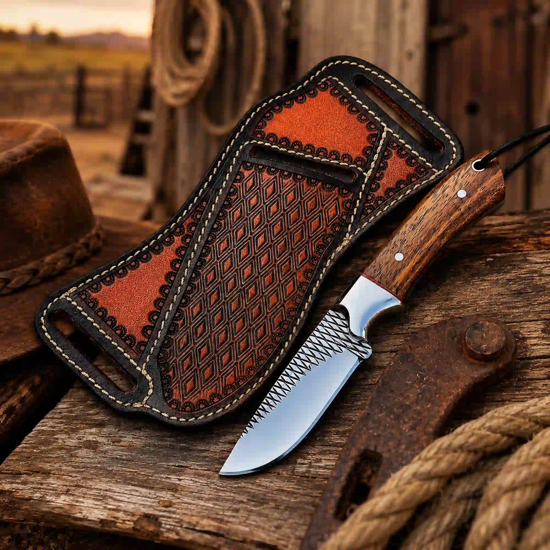 Buckaroo Knife | Rasp Steel with Rosewood Handle