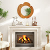 29 Inch Rustic Hanging Vanity Mirror with Teak Wood Frame