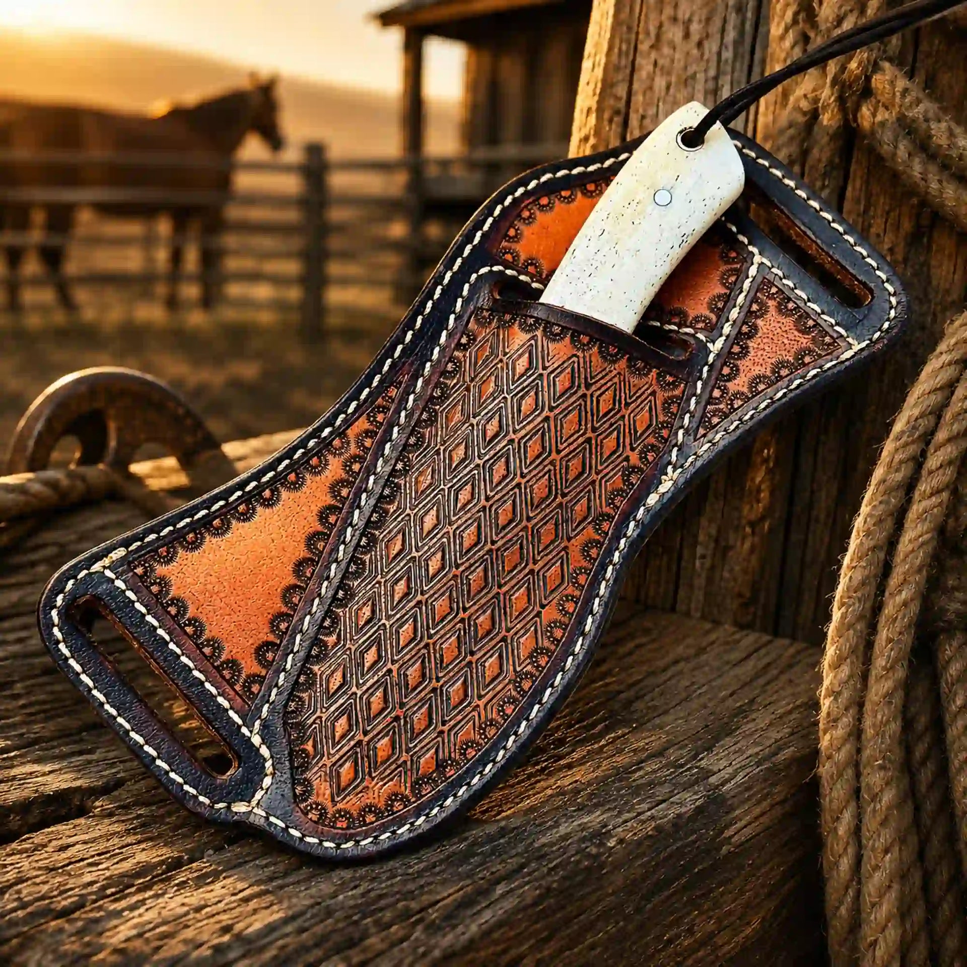 Buckaroo Knife | Rasp Steel with Camel Bone Handle