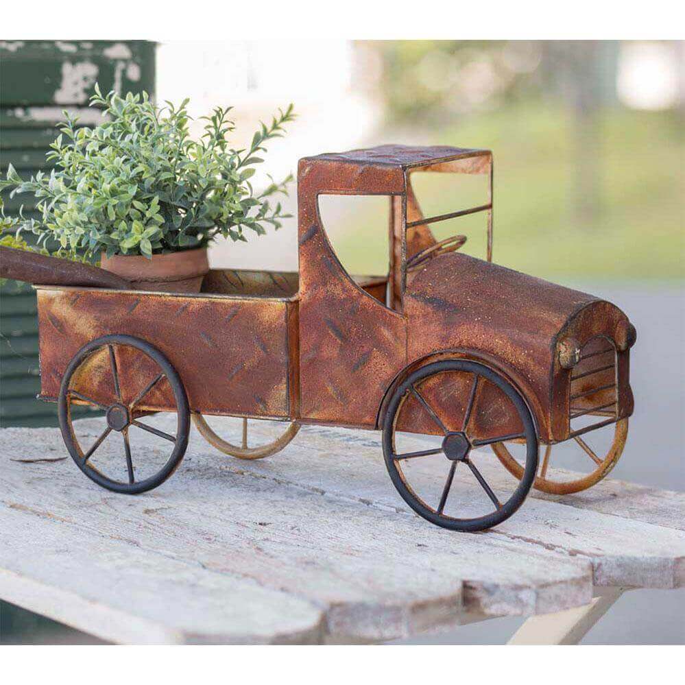 Rusty Metal Vintage Truck Garden Planter