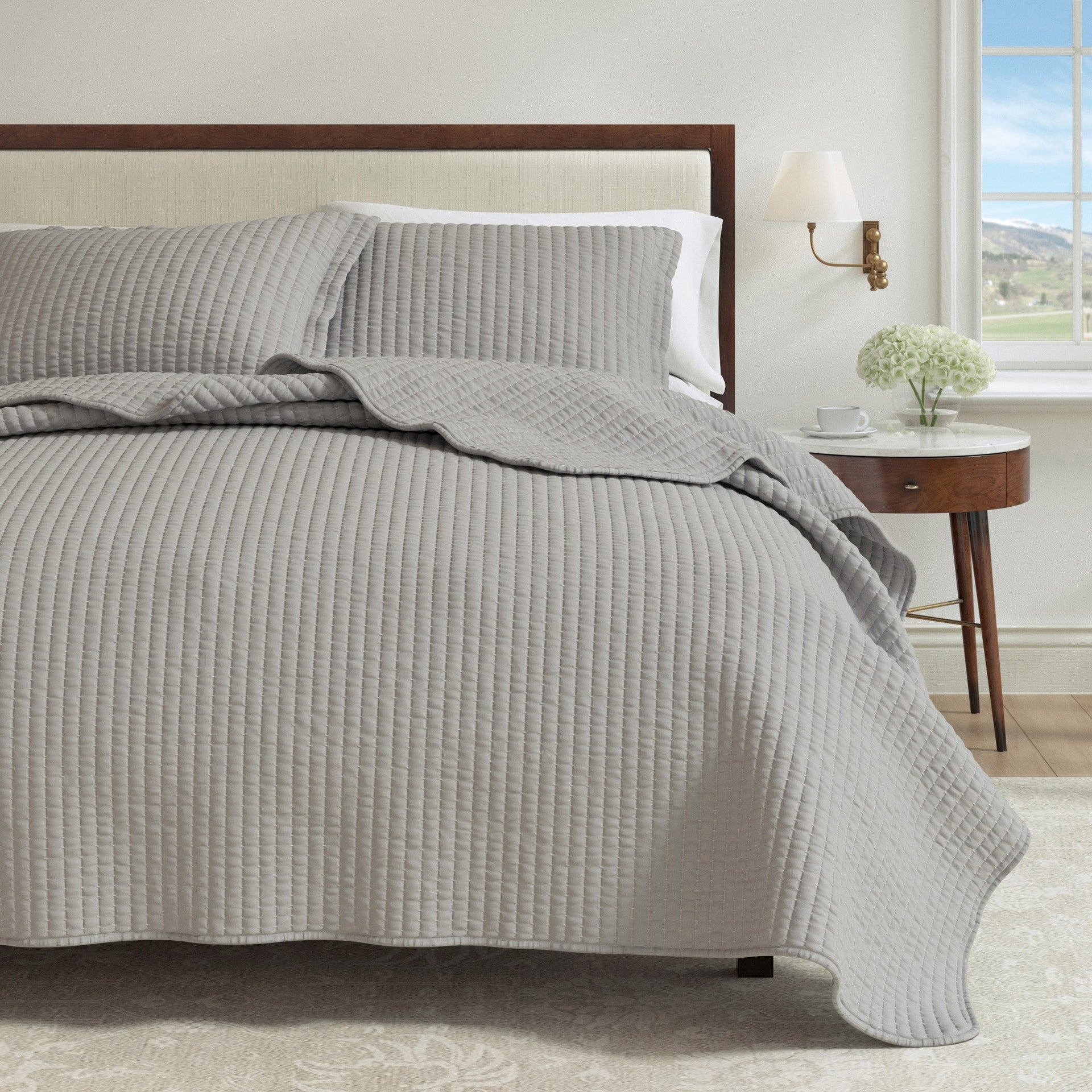 3-Piece Solid Quilt - Alicia Collection Great Bay Home