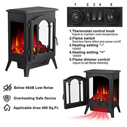 16 Inches Portable Electric Fireplace Stove 5220 Kismile