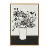 Sylvie 1043 Black and White Vase Framed Canvas by Teju Reval of SnazzyHues - Natural / 23x33