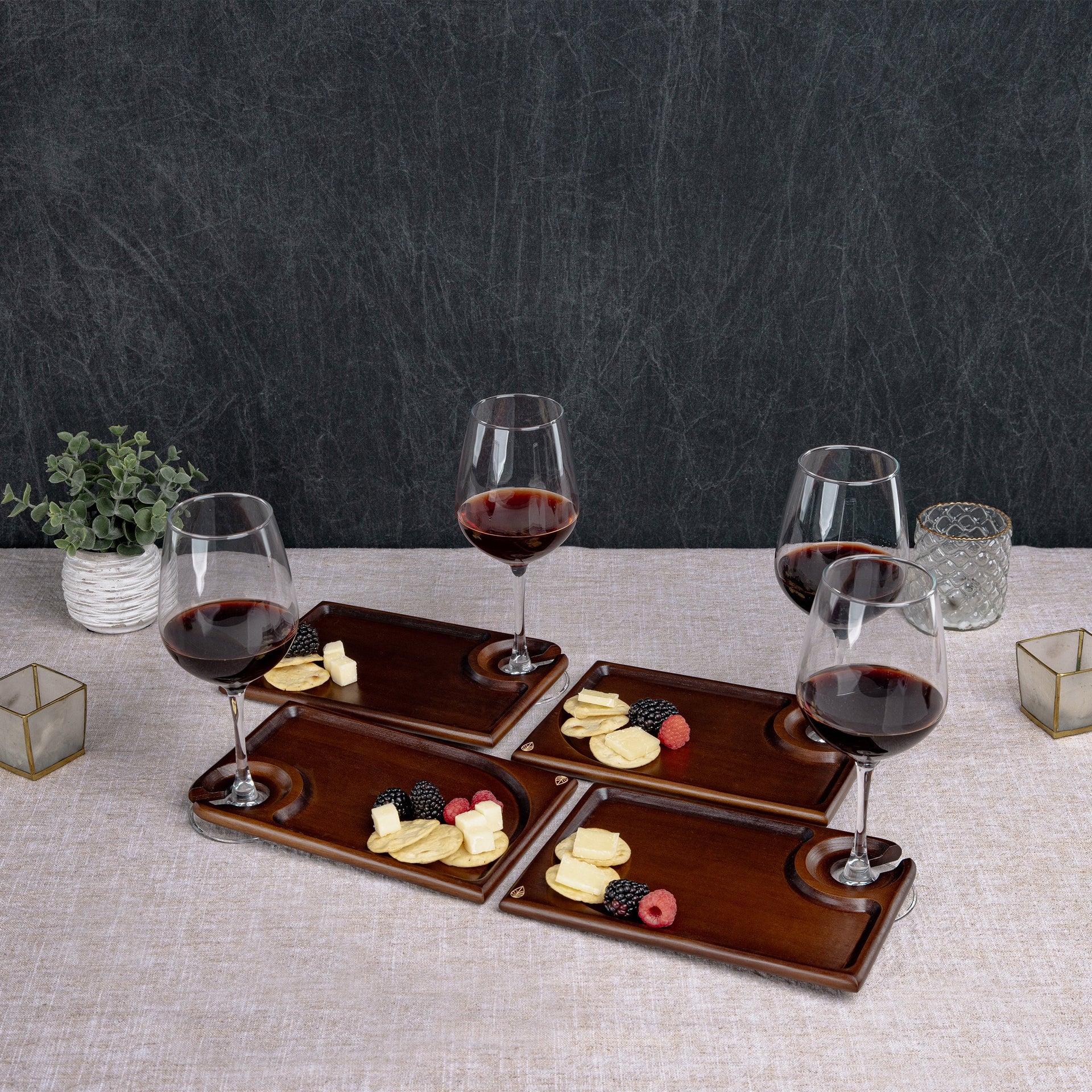Rectangle Wine Appetizer Plate Set of 4 Picnic Time Family of Brands