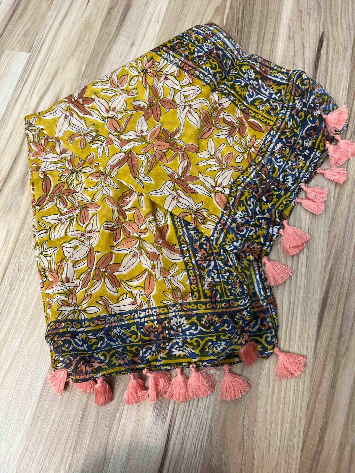 Block Print Scarf w/Tassles
