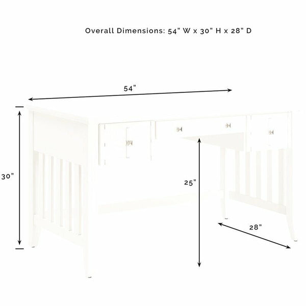 Crosley Adler  Elegant Computer Desk in White Finish (CF6508-WH)