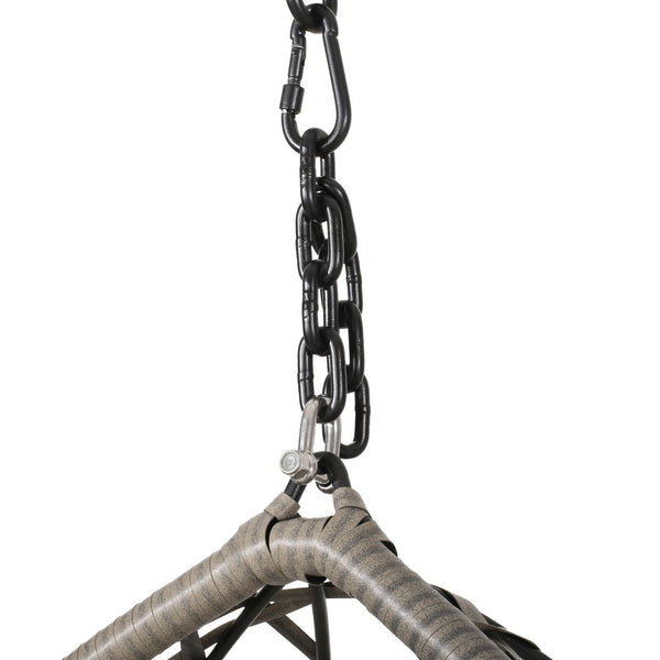 Outdoor Brown Wicker Hanging Teardrop / Egg Chair - NH791932