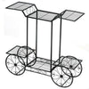 6-Tier Garden Cart Flower Rack Display Decor Pot Plant Holder - Black