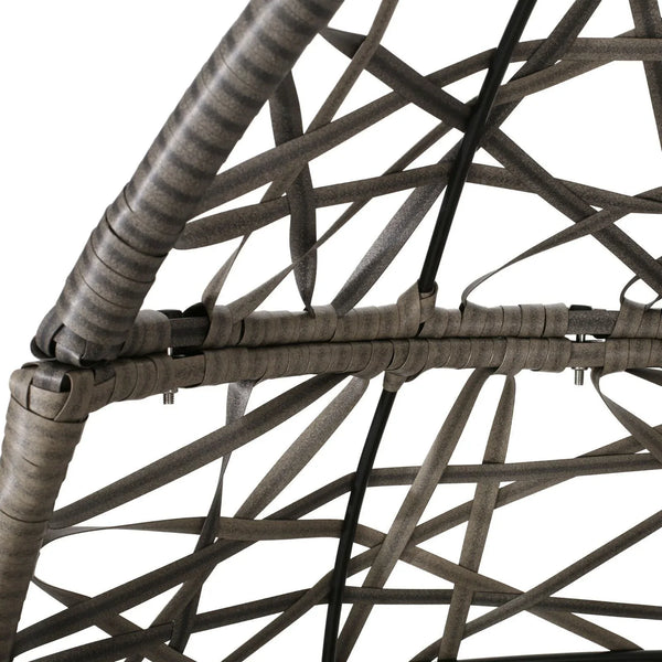 Outdoor Brown Wicker Hanging Teardrop / Egg Chair - NH791932