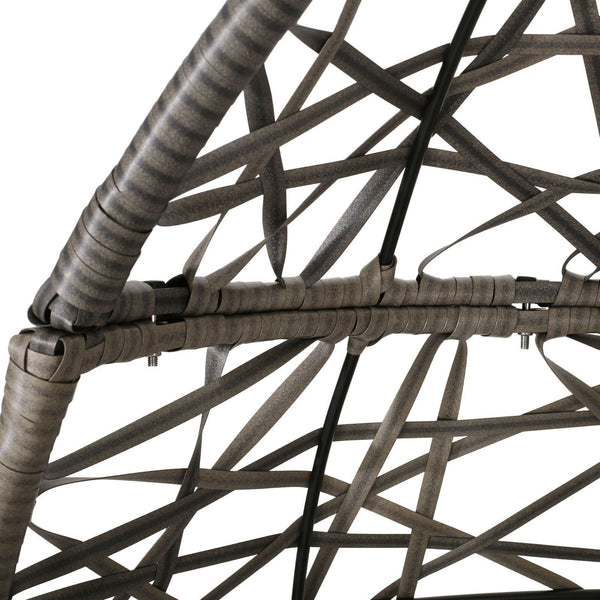 Outdoor Brown Wicker Hanging Teardrop / Egg Chair - NH791932