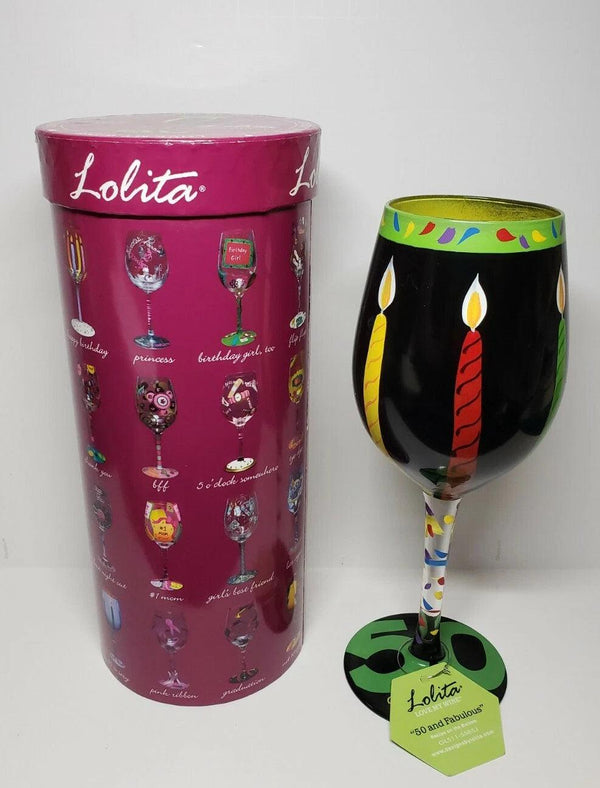 Lolita Glassware 50 & Fabulous Wine Glass #GLS11-5585J