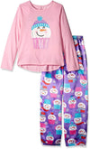 Komar Kids Girls' Big 2 Piece Charmeuse Pajama Set, Size Medium - M/Multicolor