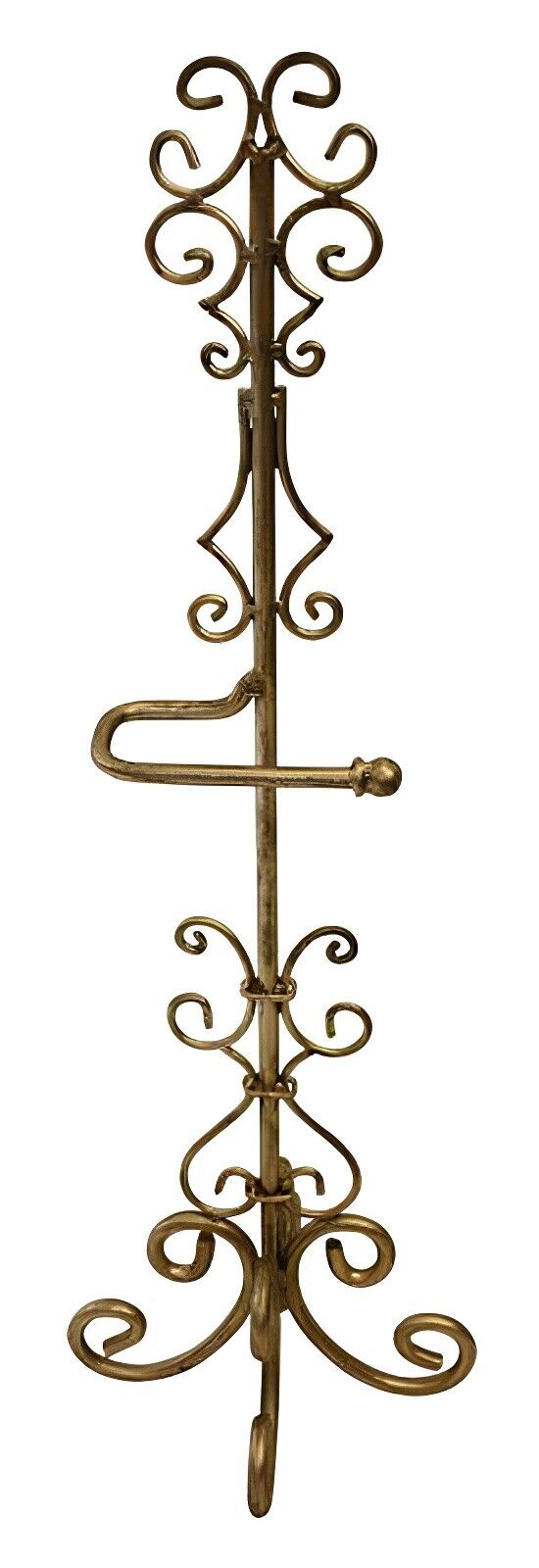 Italian Gold Iron Scroll Design Standing Tissue Holder