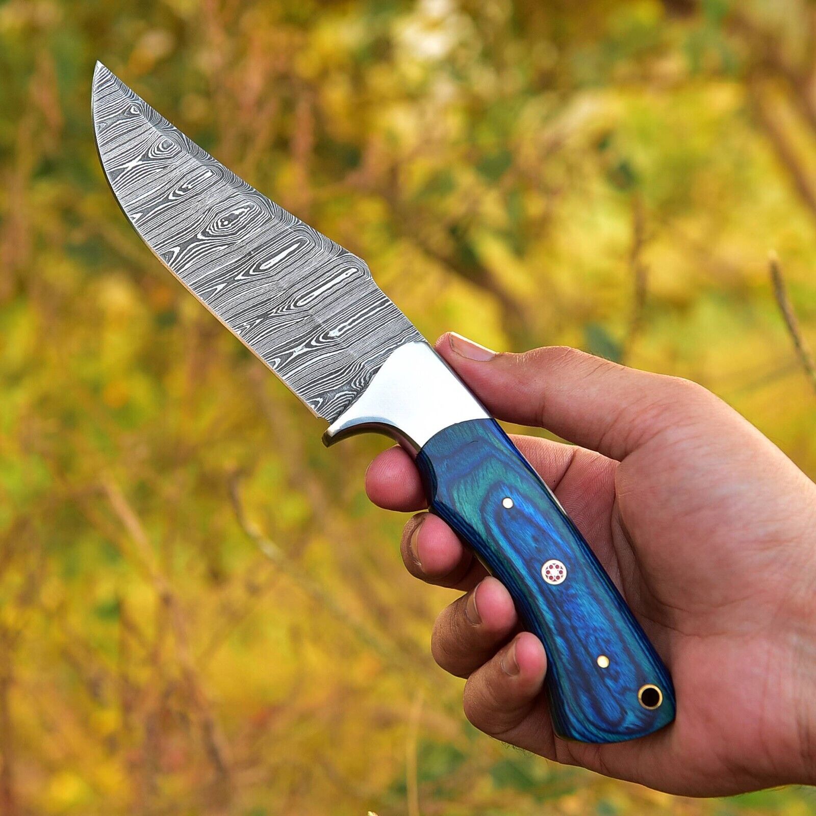 Custom Handmade Damascus Steel Skinning Blade - 4.5