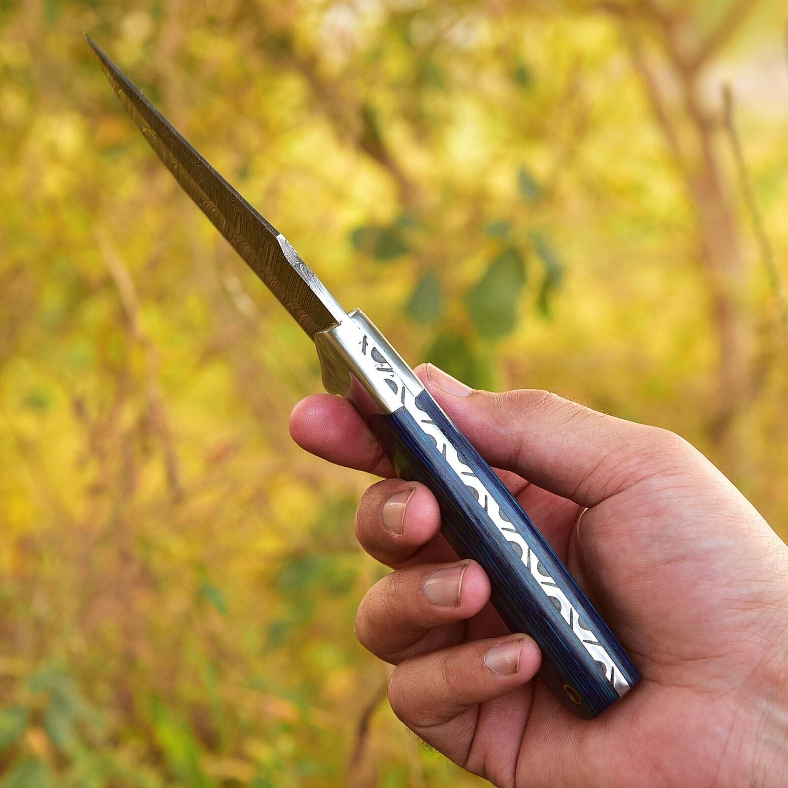 Custom Handmade Damascus Steel Skinning Blade - 4.5