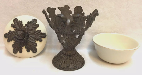 Acanthus Stoneware Lidded Nut Bowl