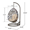 Outdoor Brown Wicker Hanging Teardrop / Egg Chair - NH791932