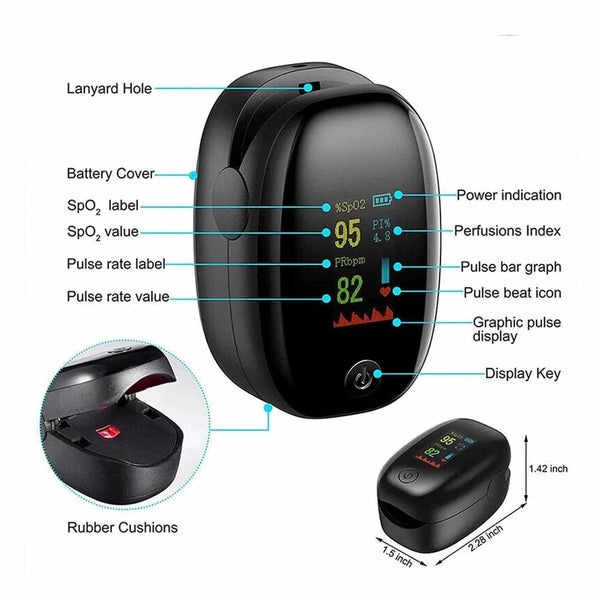 Finger Pulse Oximeter – Heart Rate & SPO2 Monitor
